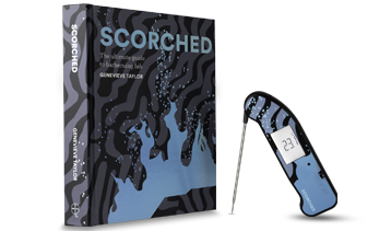 Scorched Recipe book and a limited edition printed Thermapen ONE bunlde