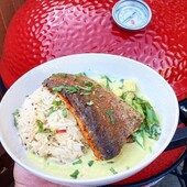 Grilled rainbow trout and Thai green curry! 🐟

@the_moody_bbq is giving us some incredible inspiration for midweek meals with this big bowl of flavour. 

What's on everyone's menus tonight? 
.
.
.
.
#thermapen #bbq #ukbbq #ukbbqscene #bbqlife #bbqlovers #bbqfish #ukbbqcommunity #teamtemperature #kamadojoe #bigjoe #teamred #thai #thaicurry #thaigreencurry #fishcurry #fish #fishing #trout #rainbowtrout #instafoodie